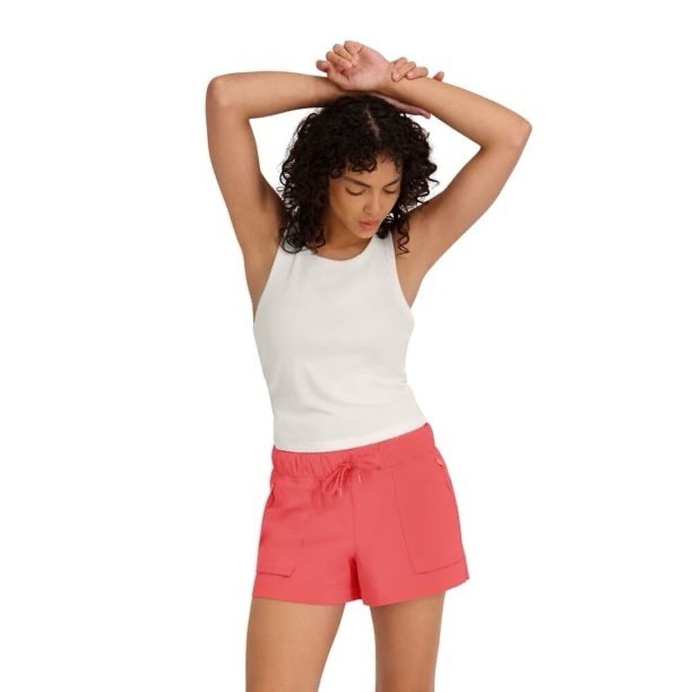 Outdoor Voices Women’s Rib Scoop Neck Racerback Tank Built-In Bra White Large